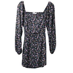 Coquette Floral Smocked Long-Sleeve Mini Dress By All In Favor SZ L